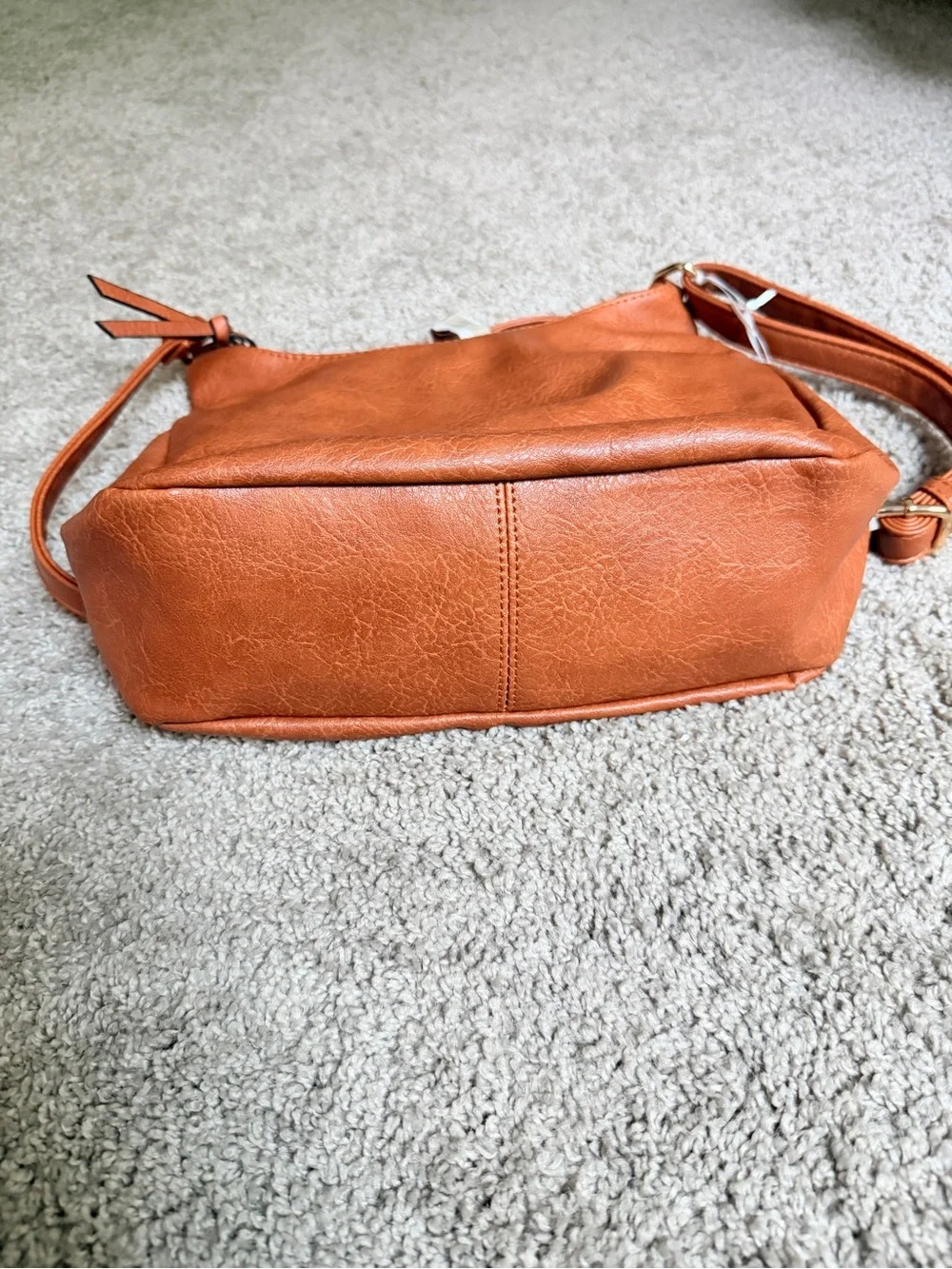 Alyssa Orange Leather Crossbody Bag - Casual Everyday Shoulder Purse